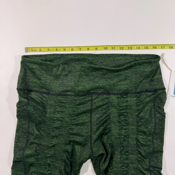 New Sweet Flexx Resistance Leggings Heathered Green Side Pockets - Picture 5 of 6